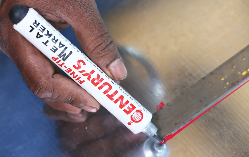 Century's Fine Tip Metal Marker in use
